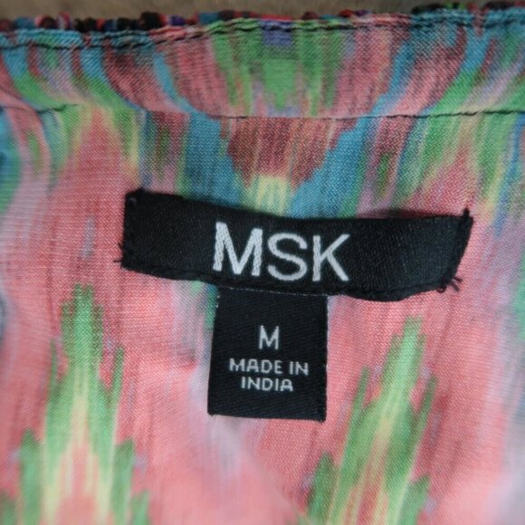 MSK Sleeveless Dress Multicolored Gold Chain Halter Neck Pullover Women's Medium - Picture 7 of 7